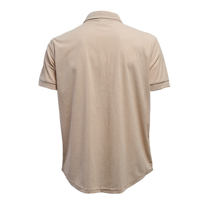 Chemise de travail en velours côtelé pour homme, couleur unie, double poche poitrine - image 14