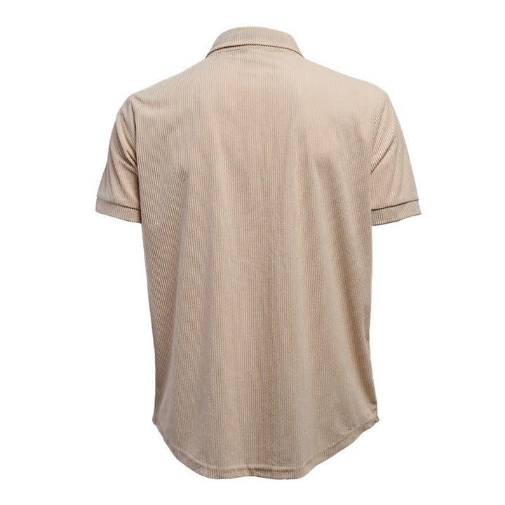 Chemise de travail en velours côtelé pour homme, couleur unie, double poche poitrine - image 14