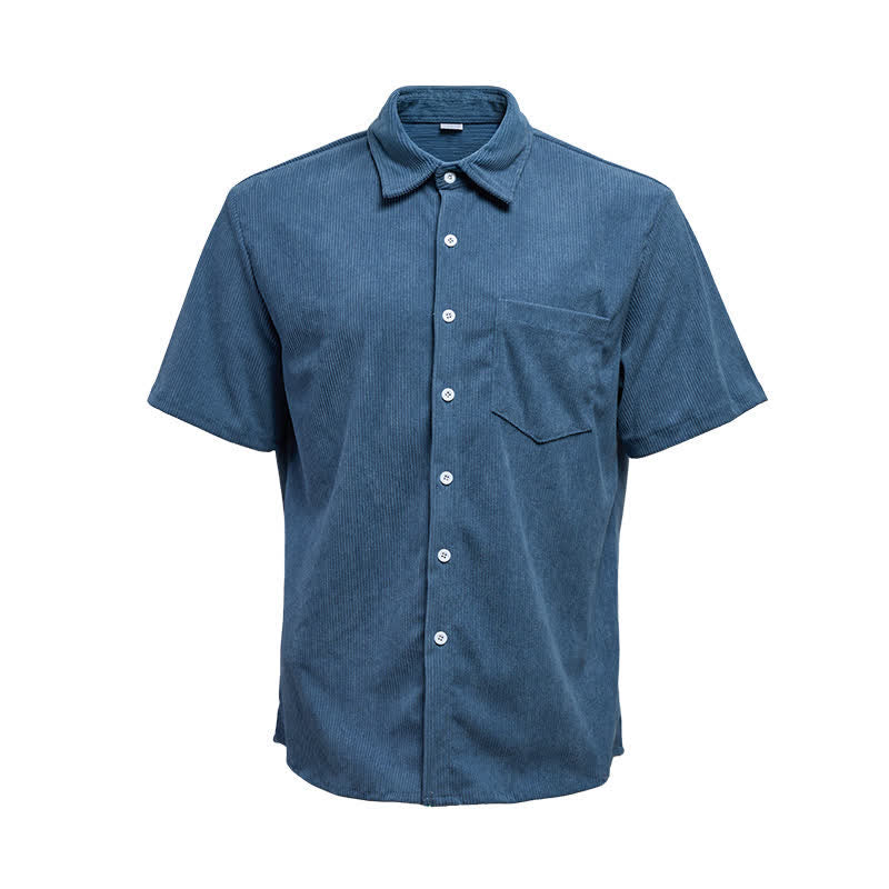 Chemise en velours côtelé à manches courtes pour homme, style décontracté, inspirée des années 90 - image 11