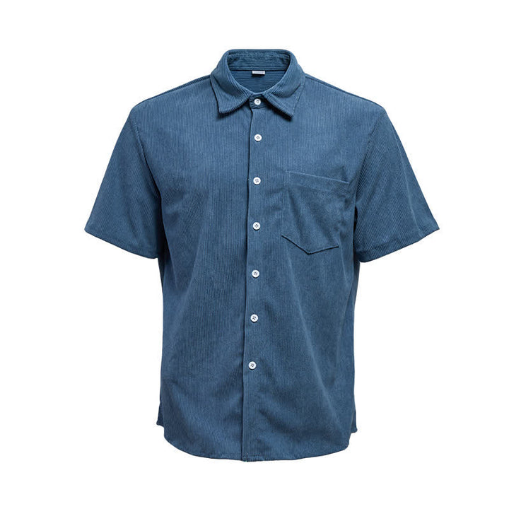 Chemise en velours côtelé à manches courtes pour homme, style décontracté, inspirée des années 90 - image 11