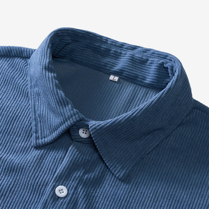 Chemise en velours côtelé à manches courtes pour homme, style décontracté, inspirée des années 90 - image 5