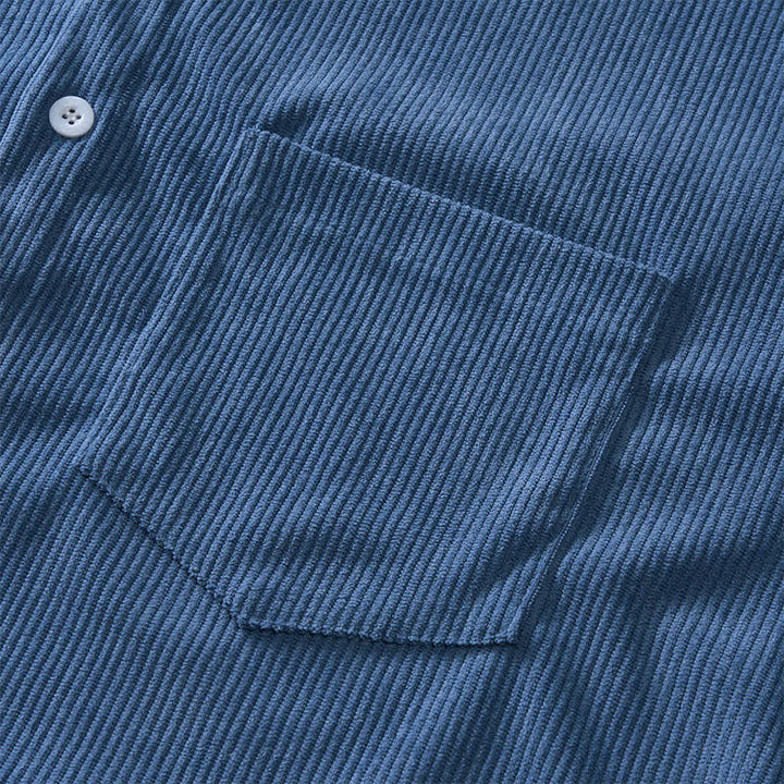 Chemise en velours côtelé à manches courtes pour homme, style décontracté, inspirée des années 90 - image 7