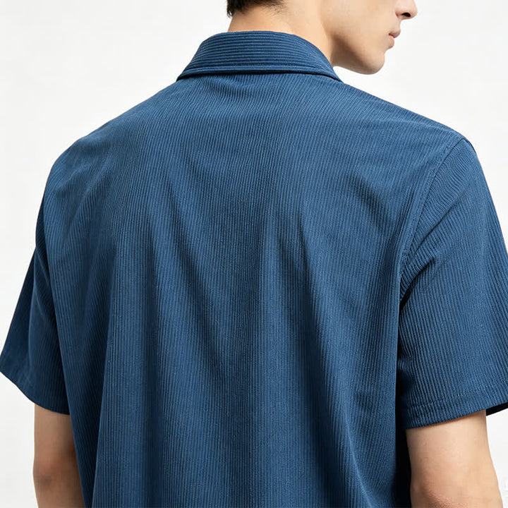 Chemise en velours côtelé à manches courtes pour homme, style décontracté, inspirée des années 90 - image 2