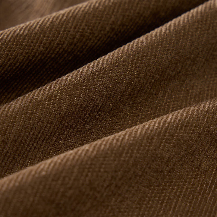 Chemise minimaliste pour homme en velours côtelé à col montant et boutons - image 9