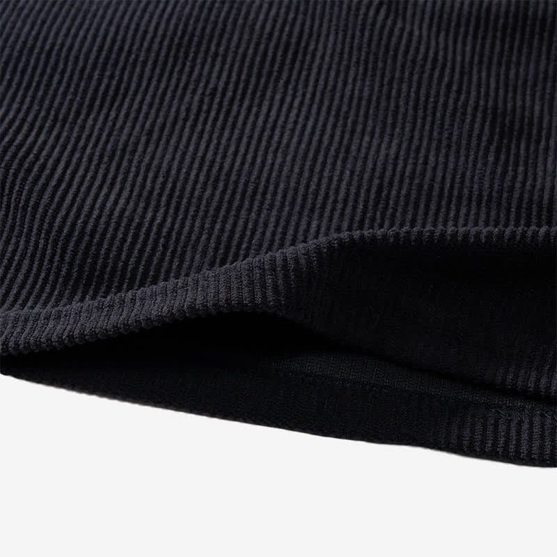 Chemise en velours côtelé à lacets avec bordure cachemire pour homme - image 7
