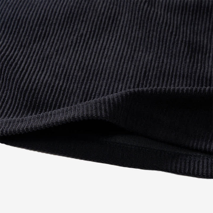 Chemise en velours côtelé à lacets avec bordure cachemire pour homme - image 7