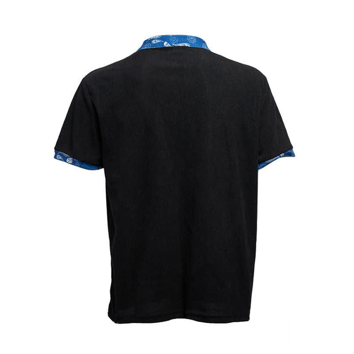 Chemise en velours côtelé à lacets avec bordure cachemire pour homme - image 10