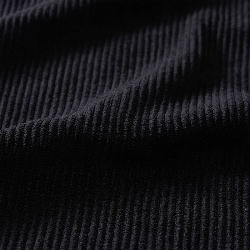 Chemise en velours côtelé à lacets avec bordure cachemire pour homme - image 6