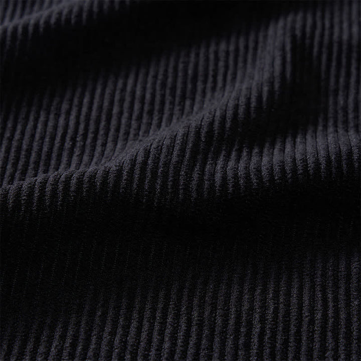 Chemise en velours côtelé à lacets avec bordure cachemire pour homme - image 6