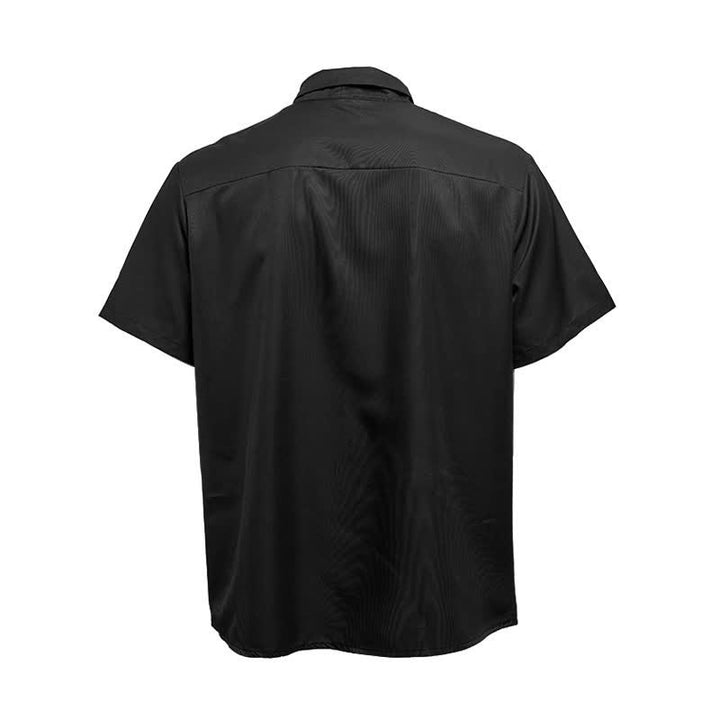 Chemise à manches courtes rétro noire et beige à motif drapeau américain vieilli - image 11