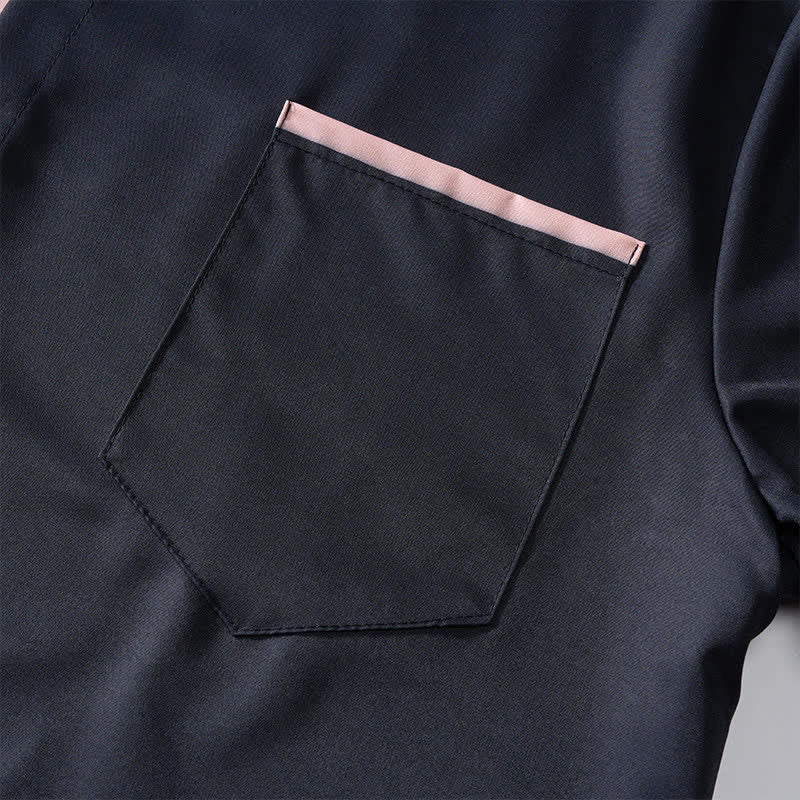 Chemise à manches courtes rétro noire et beige à motif drapeau américain vieilli - image 5