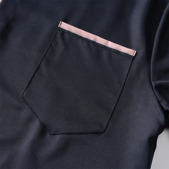 Chemise à manches courtes rétro noire et beige à motif drapeau américain vieilli - image 5