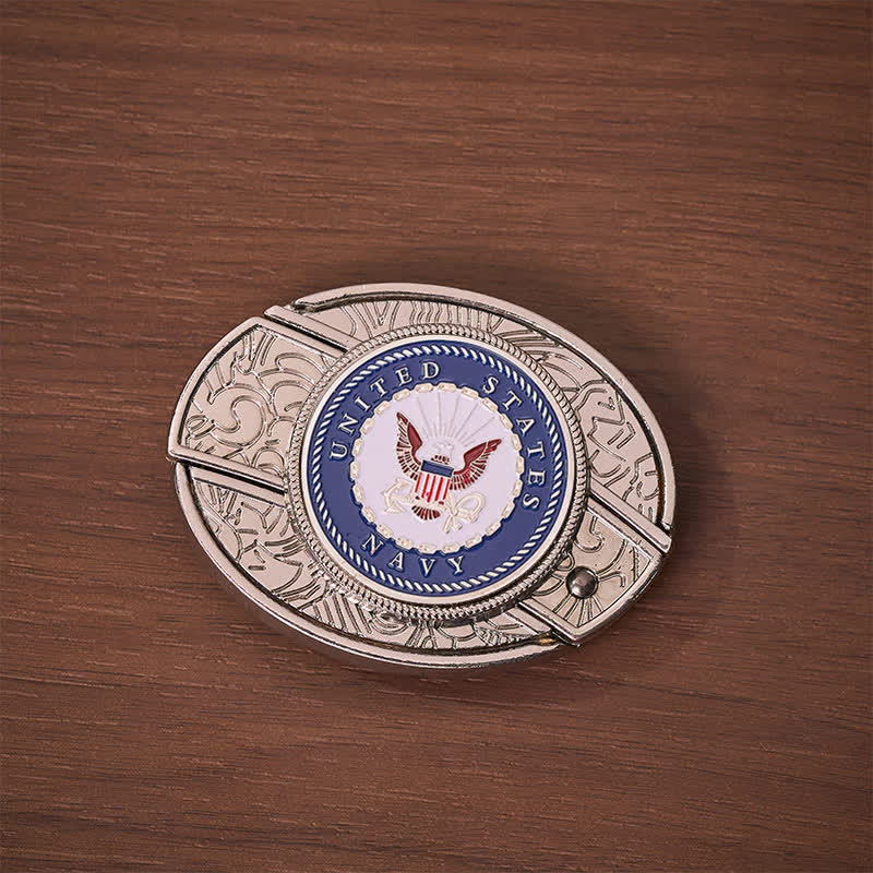 Ceinture en cuir avec boucle de couteau pliant dissimulée à faire soi-même, ornée de l'aigle et de l'ancre de l'US Navy. - image 9