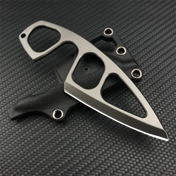 Couteau EDC ultra-léger à design squelette avec étui - Gris - image 0