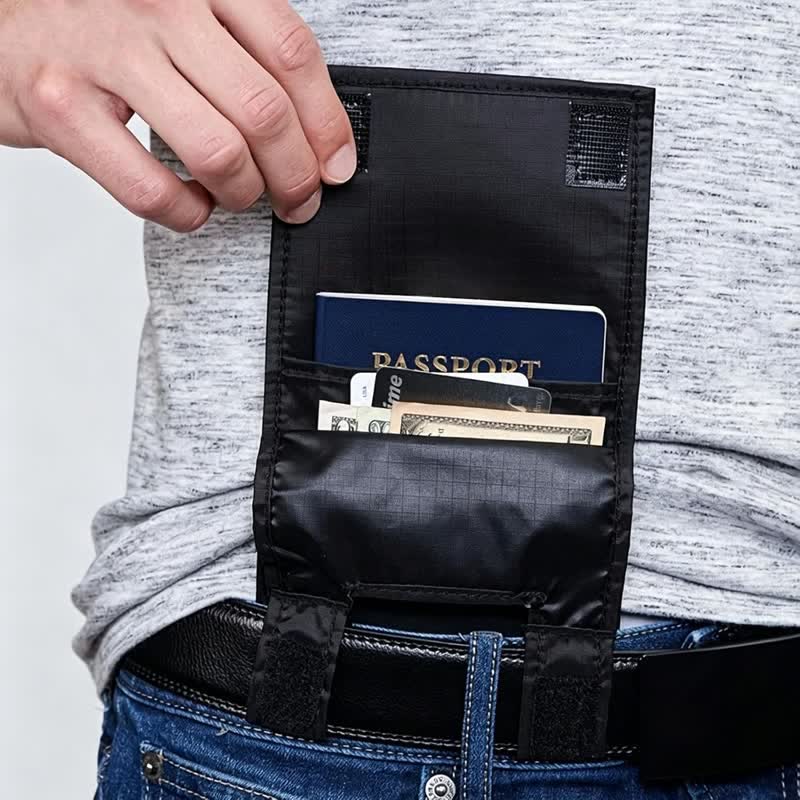 Sac banane de voyage antivol dissimulé pour passeport et argent - image 0