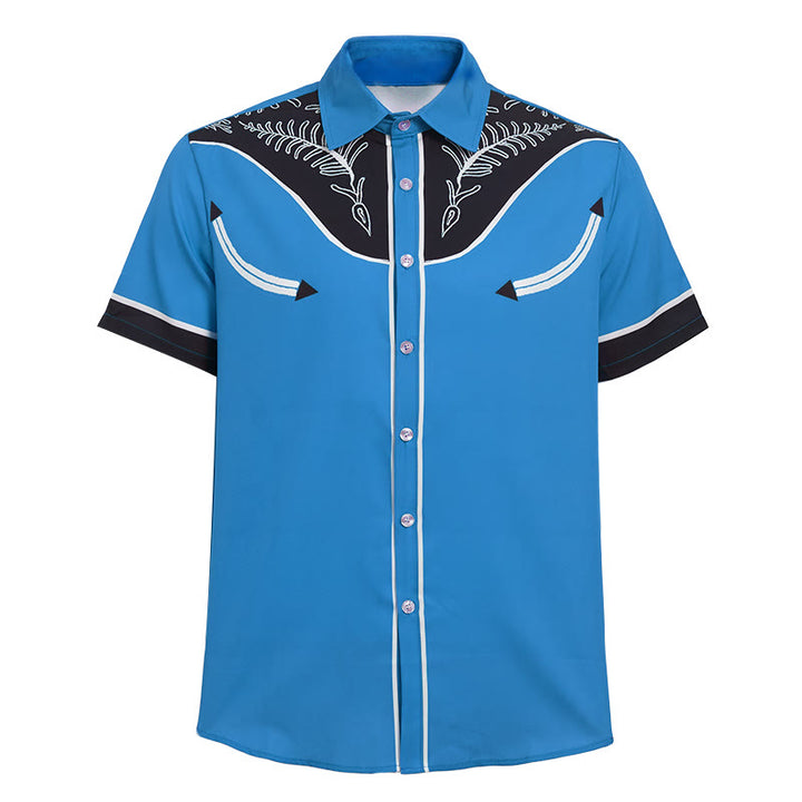 Chemise à manches courtes imprimée style western pour homme - image 16
