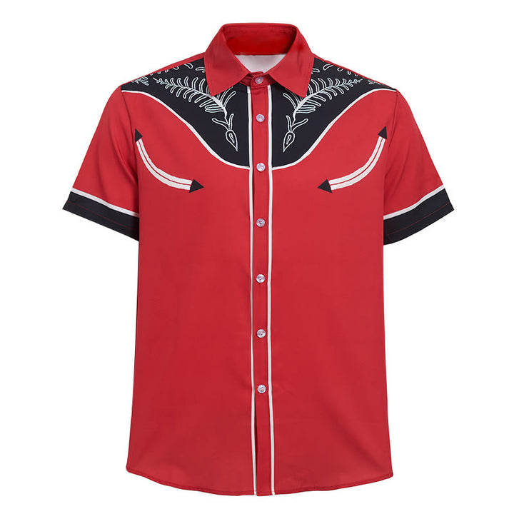 Chemise à manches courtes imprimée style western pour homme - image 12