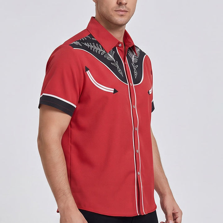Chemise à manches courtes imprimée style western pour homme - image 2