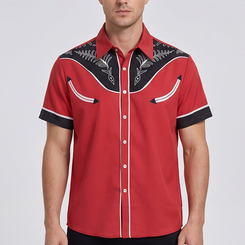 Chemise à manches courtes imprimée style western pour homme - image 1