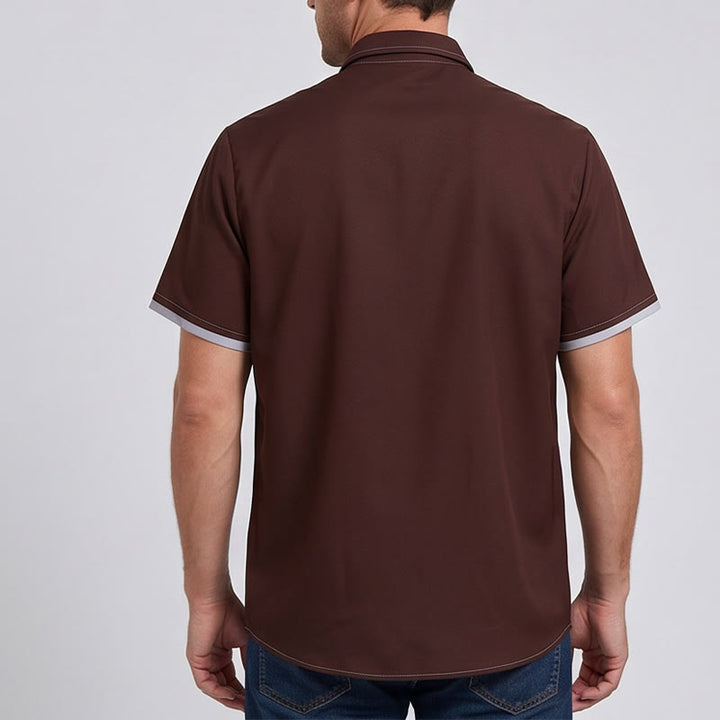 Chemise à manches courtes pour homme avec imprimé bottes de cowboy rétro western - image 3