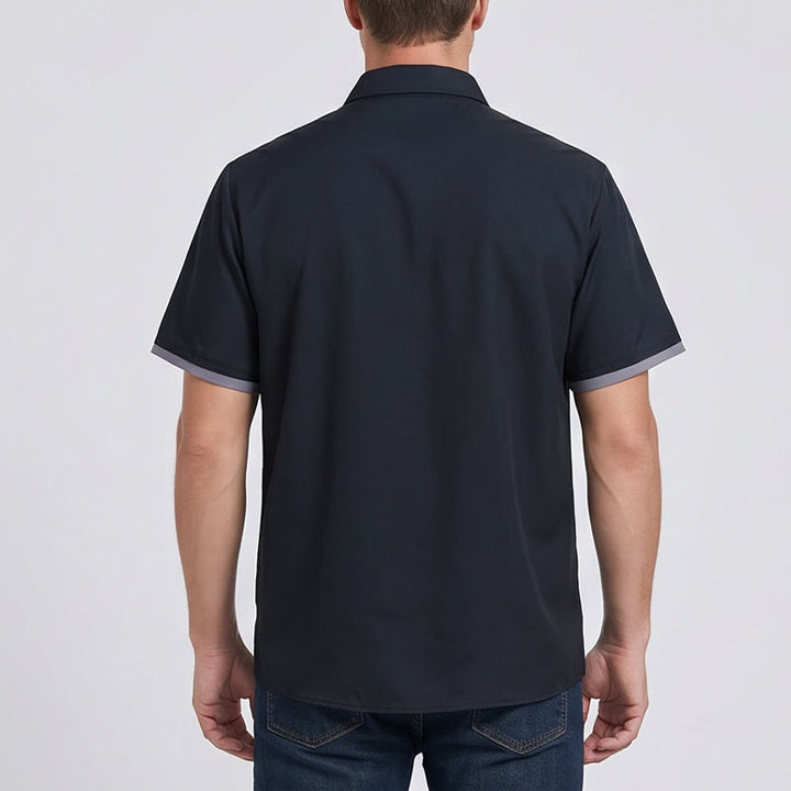 Chemise à manches courtes pour homme avec imprimé tête de chèvre et plumes style western - image 3