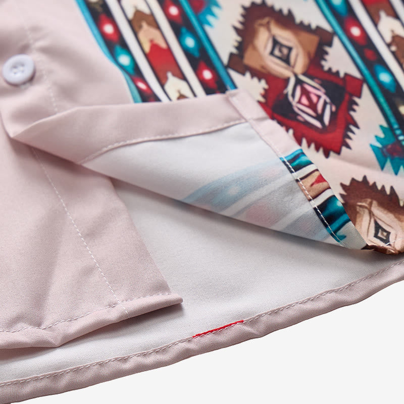 Chemise à manches courtes ample décontractée à imprimé western pour homme - image 7