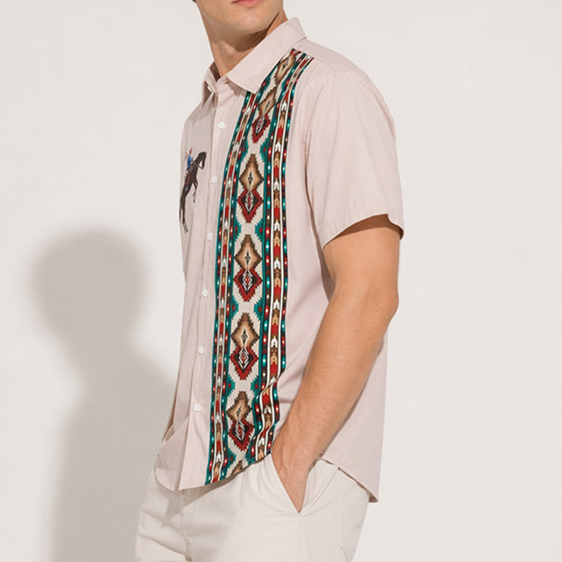 Chemise à manches courtes ample décontractée à imprimé western pour homme - image 2