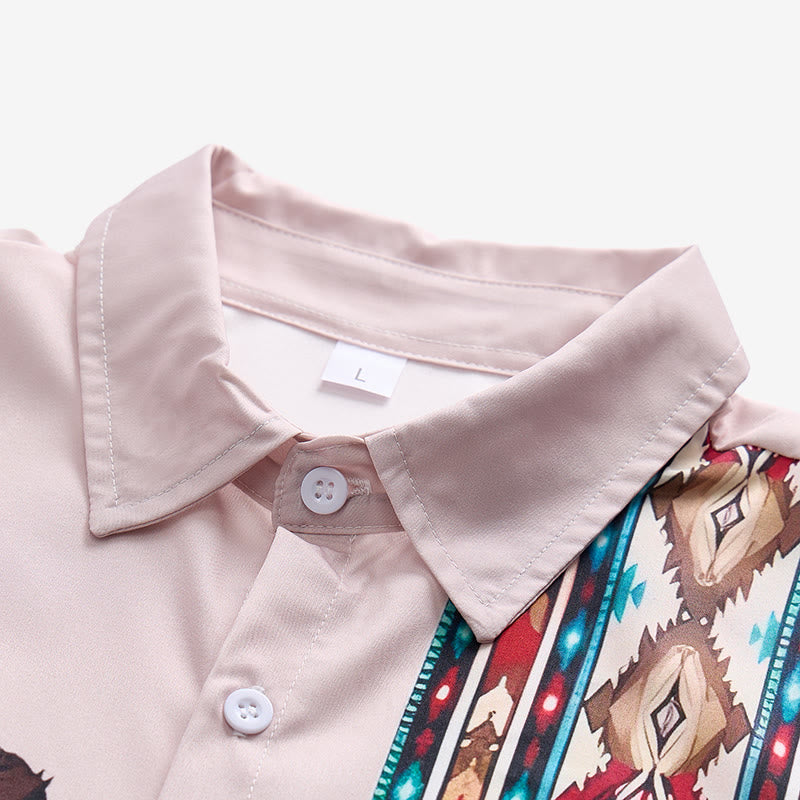 Chemise à manches courtes ample décontractée à imprimé western pour homme - image 4