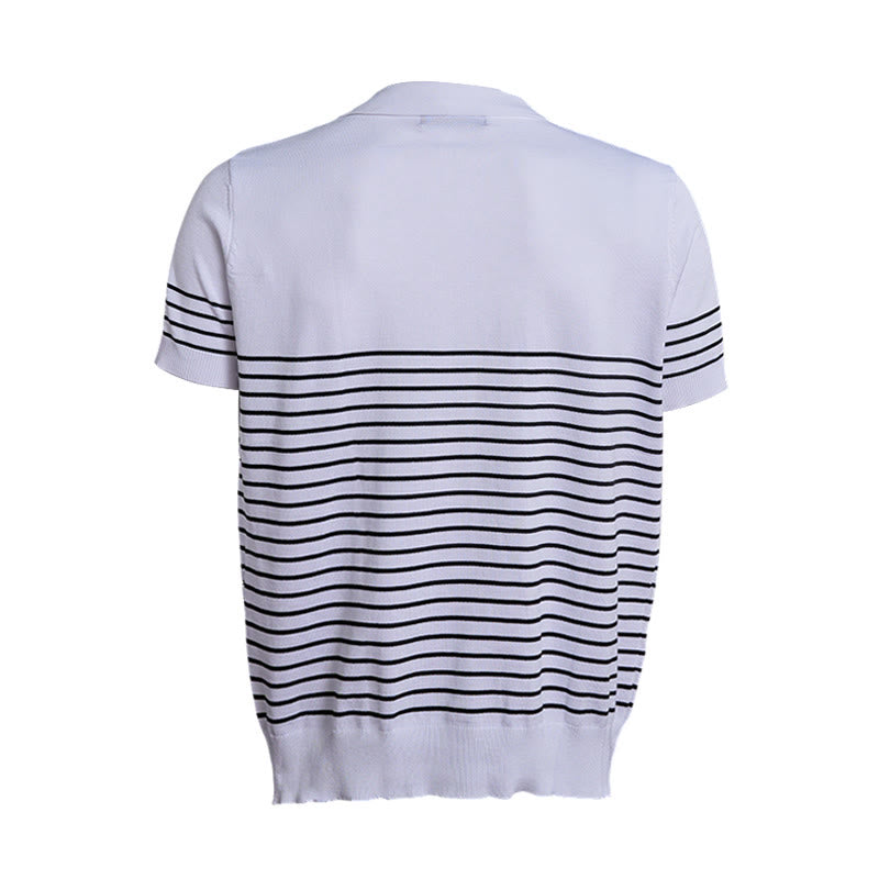 Polo rayé à manches courtes pour homme, coupe classique - image 12