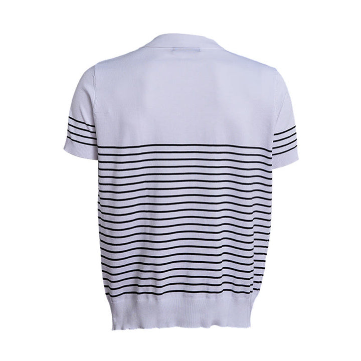 Polo rayé à manches courtes pour homme, coupe classique - image 12