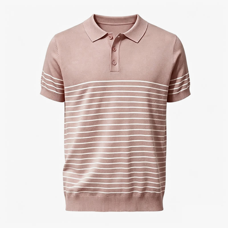 Polo rayé à manches courtes pour homme, coupe classique - image 14