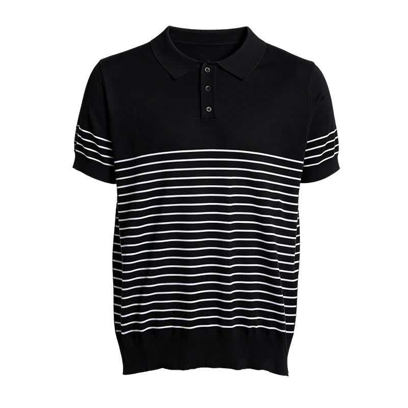 Polo rayé à manches courtes pour homme, coupe classique - image 13