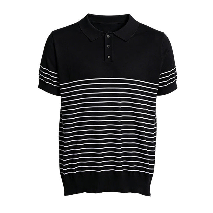 Polo rayé à manches courtes pour homme, coupe classique - image 13