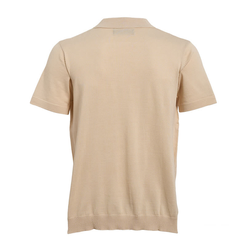 Polo homme à rayures verticales en maille, style décontracté au quotidien - image 12