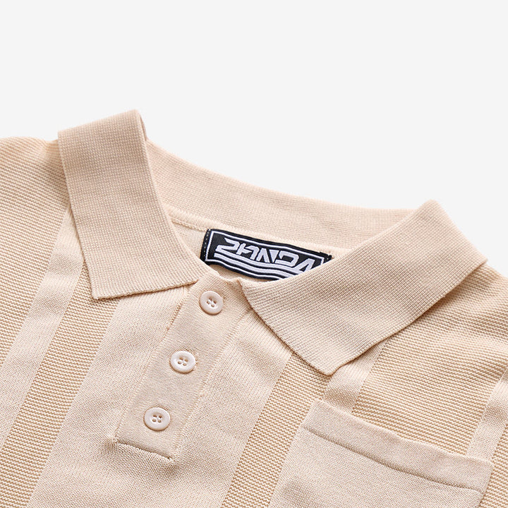 Polo homme à rayures verticales en maille, style décontracté au quotidien - image 6