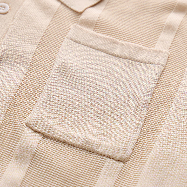 Polo homme à rayures verticales en maille, style décontracté au quotidien - image 8