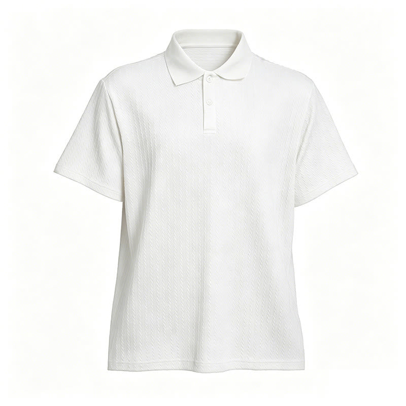 Polo décontracté pour homme en maille texturée respirante, coupe ample - image 17