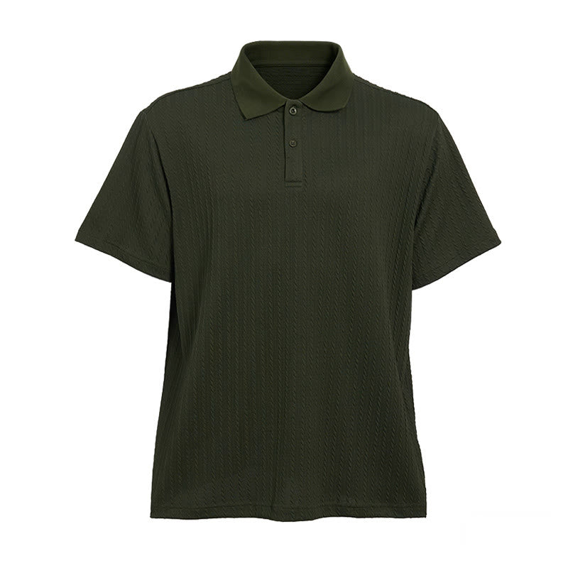 Polo décontracté pour homme en maille texturée respirante, coupe ample - image 14