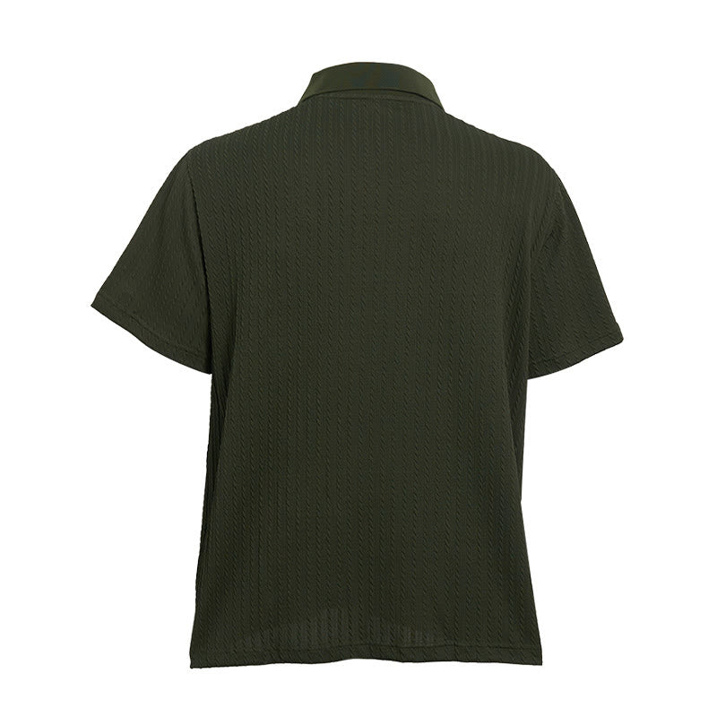 Polo décontracté pour homme en maille texturée respirante, coupe ample - image 15
