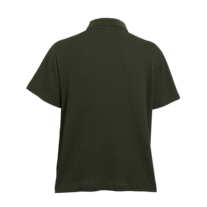 Polo décontracté pour homme en maille texturée respirante, coupe ample - image 15