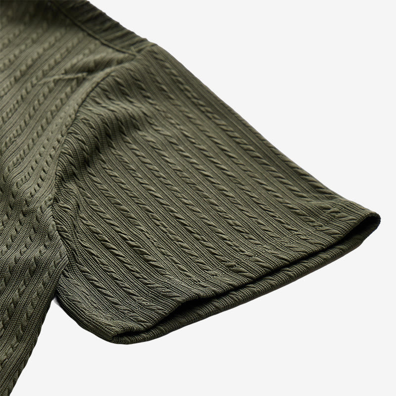 Polo décontracté pour homme en maille texturée respirante, coupe ample - image 13