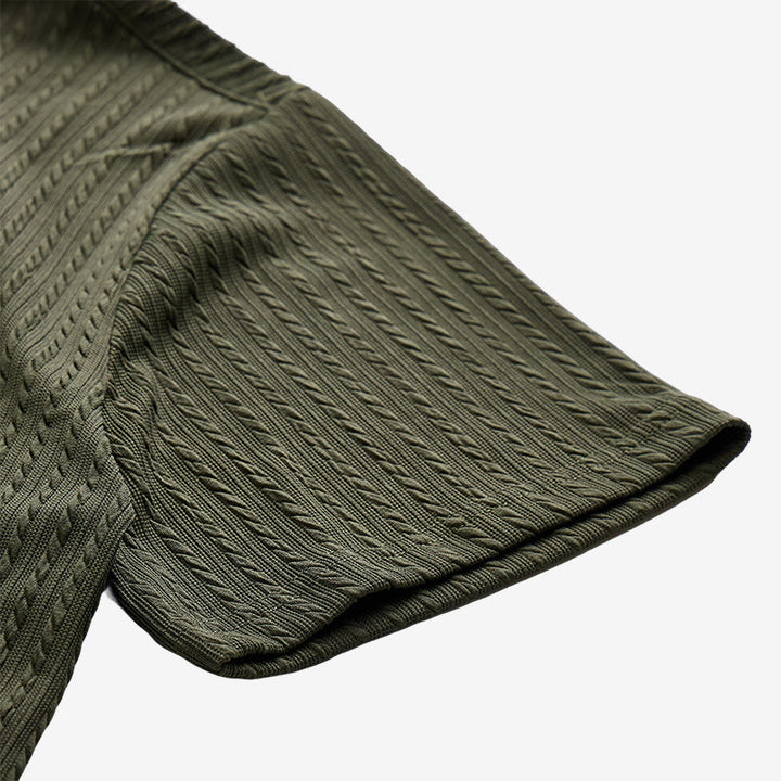 Polo décontracté pour homme en maille texturée respirante, coupe ample - image 13