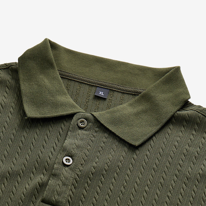 Polo décontracté pour homme en maille texturée respirante, coupe ample - image 10