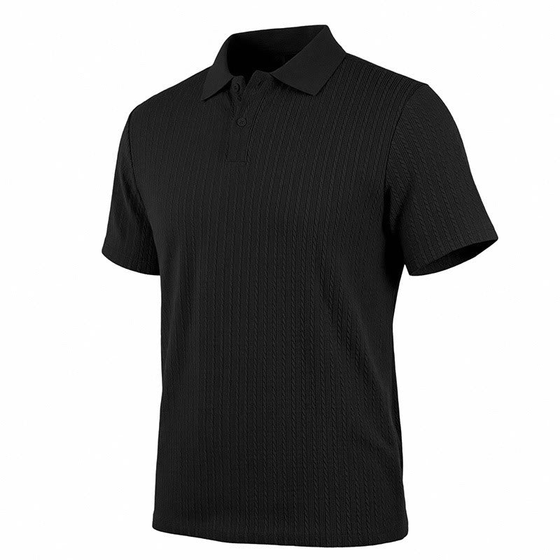 Polo décontracté pour homme en maille texturée respirante, coupe ample - image 16