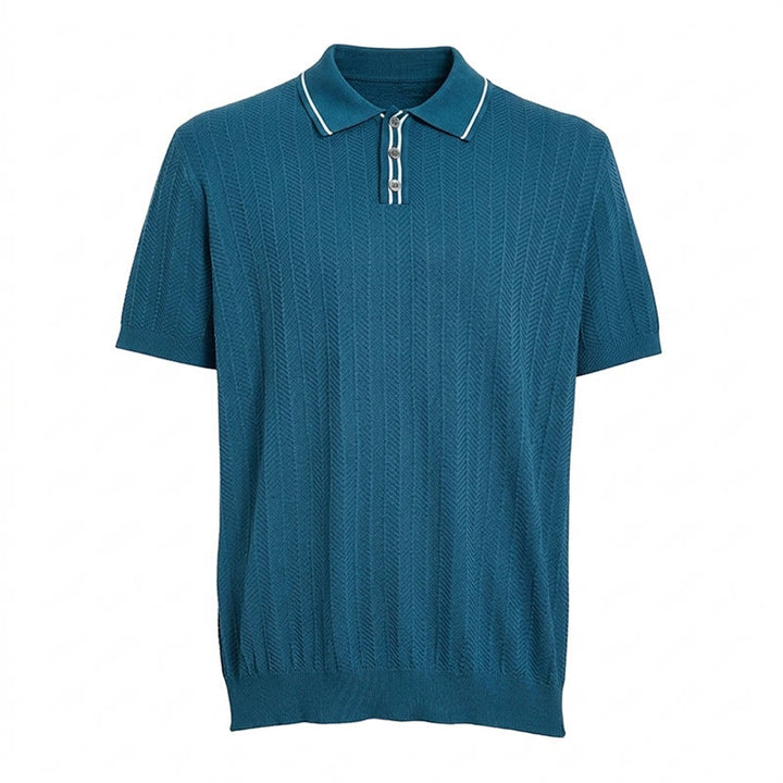 Polo à manches courtes en maille avec col contrastant pour homme - image 11