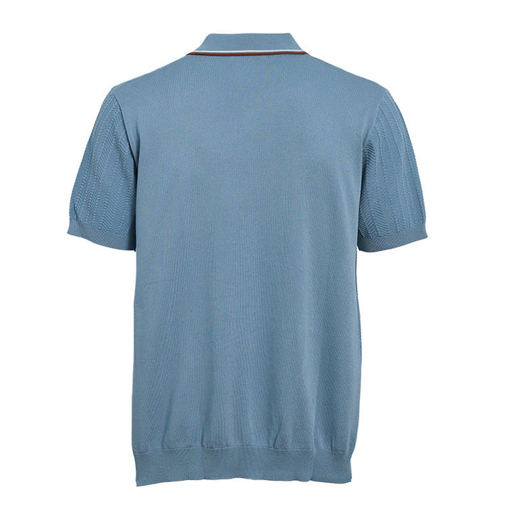 Polo à manches courtes en maille avec col contrastant pour homme - image 10