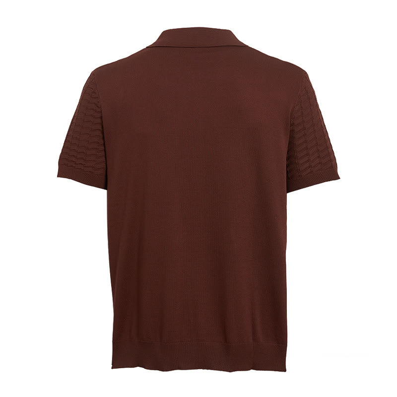 Polo à manches courtes et demi-zip en maille gaufrée pour homme - image 11