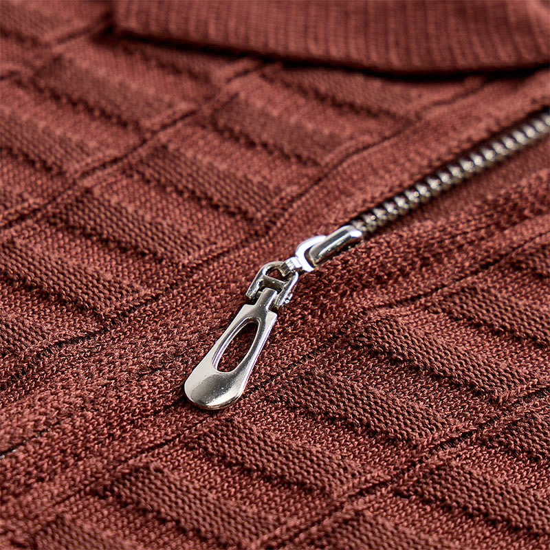 Polo à manches courtes et demi-zip en maille gaufrée pour homme - image 7