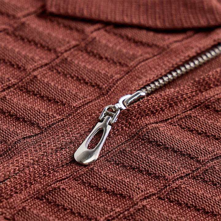 Polo à manches courtes et demi-zip en maille gaufrée pour homme - image 7