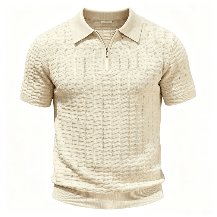Polo à manches courtes et demi-zip en maille gaufrée pour homme - image 13
